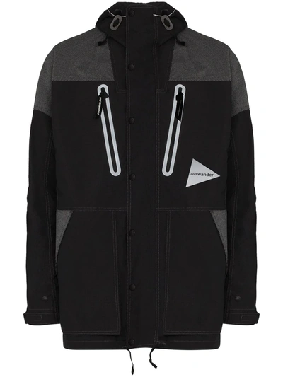 Shop And Wander Pertex Hooded Reflective Jacket In Black