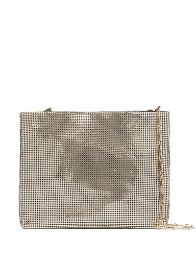 Shop Paco Rabanne Pixel Mesh Shoulder Bag In Gold