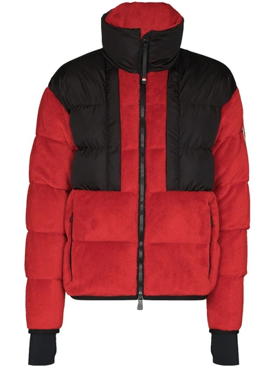 Moncler Grenoble Echo Fur Cardigan Down Jacket In Red | ModeSens
