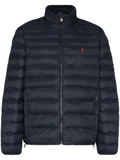 Shop Polo Ralph Lauren Logo-embroidered Padded Jacket In Blue