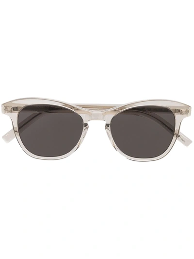 Shop Saint Laurent Sl356 Cat-eye Sunglasses In Grey