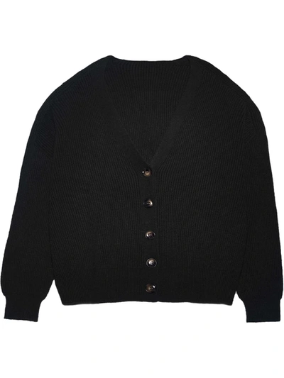 Shop Apparis Andi Waffle Knit Cardigan In Black