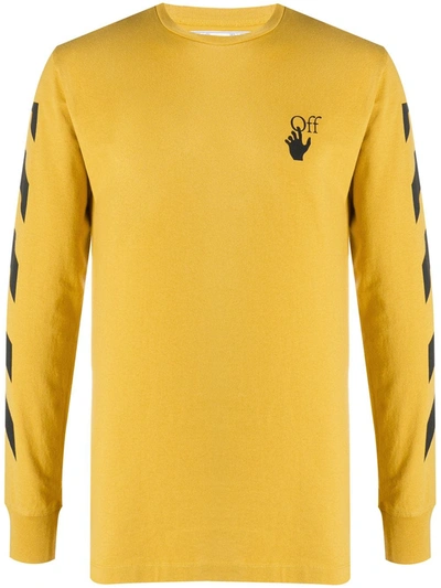 Shop Off-white Logo-print Sweatshirt In Yellow
