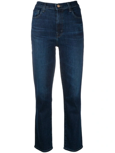 Shop J Brand Alma High-rise Straight Jeans In Blue
