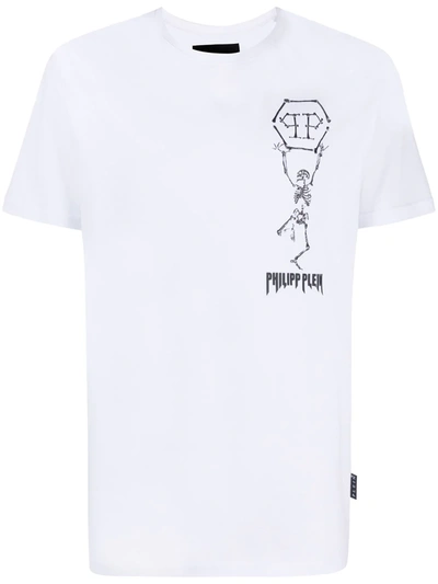 Shop Philipp Plein Skeleton Crew Neck T-shirt In White