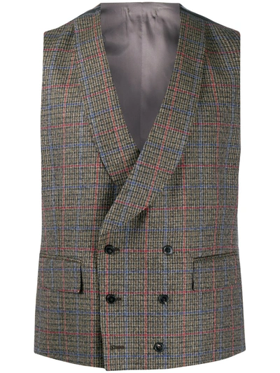 Shop Gabriele Pasini Satin-back Tweed Waistcoat In Grey