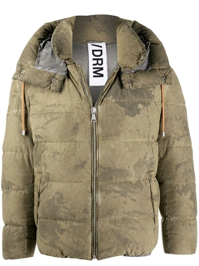 Shop Drome Tie-dye Padded Jacket In Brown