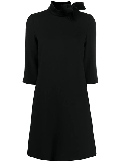 Shop Goat Kensington Bow-neck Dress In Black
