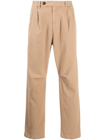 Shop Massimo Alba Pleat-front Chino Trousers In Neutrals