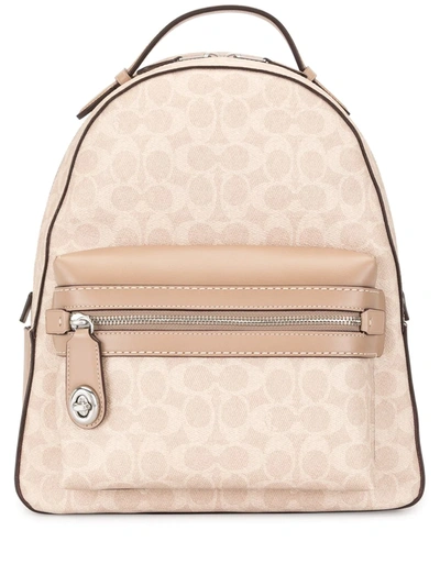 Shop Coach Campus Signature Backpack In Neutrals