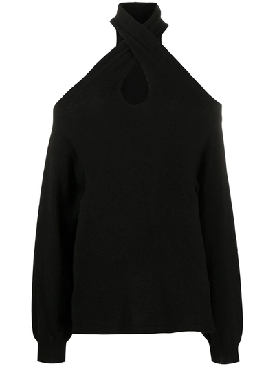 Shop Federica Tosi Cold Shoulder Jumper In Black