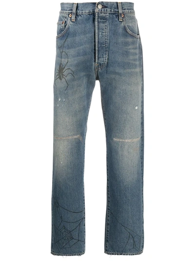 Shop Levi's Spider Vintage Cropped Jeans In Blue