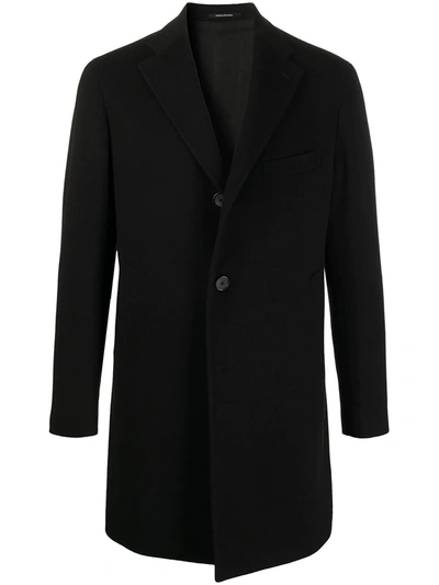 Shop Tagliatore Single-breasted Wool-cashmere Coat In Black