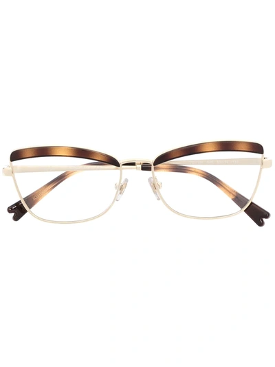 Shop Vogue Eyewear Round Tortoiseshell Glases In Brown