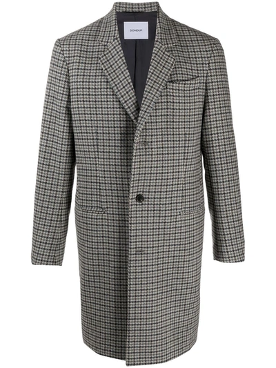 Shop Dondup Check Tailored Coat In Grey