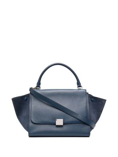 Pre-owned Celine  Trapeze Tote Bag In Blue