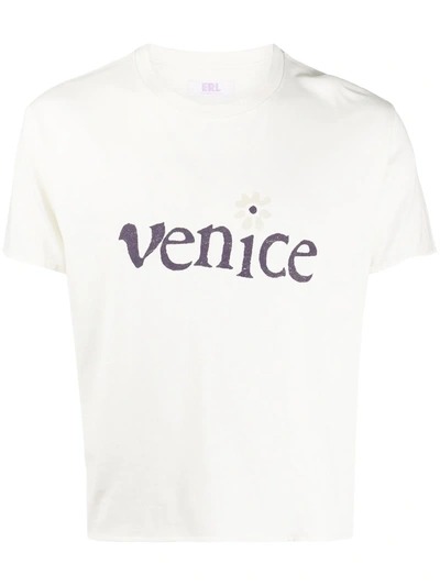 Shop Erl Venice Short Sleeved T-shirt In White