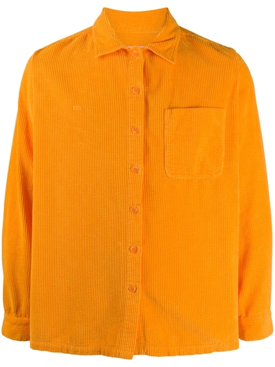 Shop Erl Corduroy Cotton Shirt In Orange