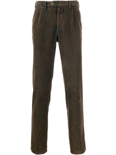 Shop Lardini Brow Corduory Trousers In Brown