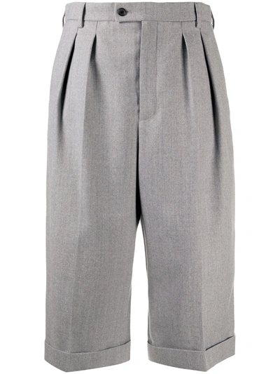Shop Saint Laurent High-waisted Wool Culottes In Grey