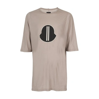 Shop Rick Owens X Moncler - Logo T-shirt In Dust