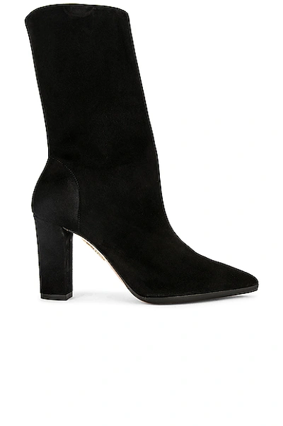 Shop Aquazzura Skyler 90 Bootie In Black