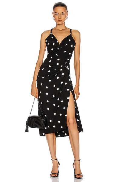 Shop Dolce & Gabbana Polka Dot Dress In Black & White