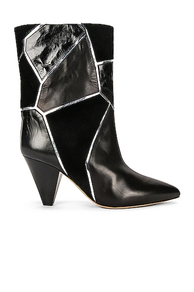 Shop Isabel Marant Lisabel Boot In Black & Silver