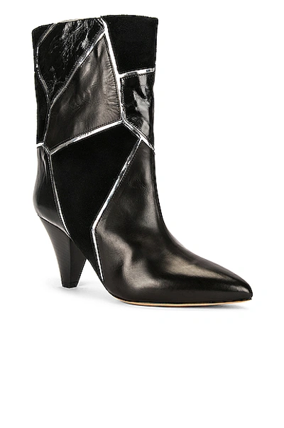 Shop Isabel Marant Lisabel Boot In Black & Silver