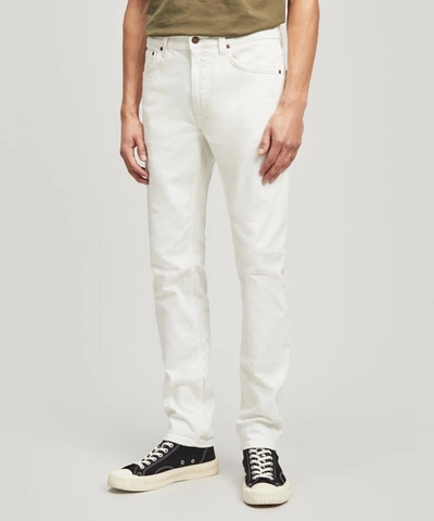 Shop Nudie Jeans Lean Dean Jeans In Off-white