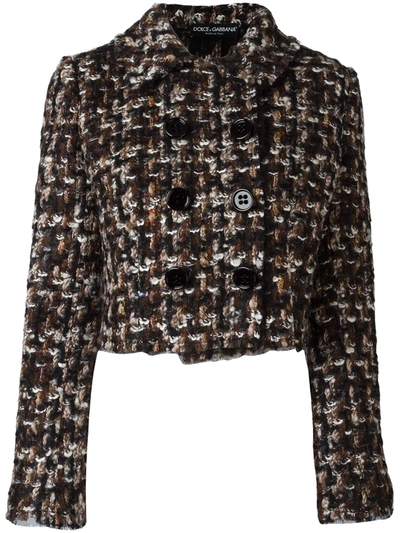 Shop Dolce & Gabbana Tweed Jacket In Black