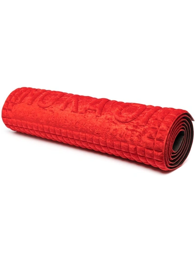 Shop No Ka'oi Embossed Logo Yoga Mat In Red