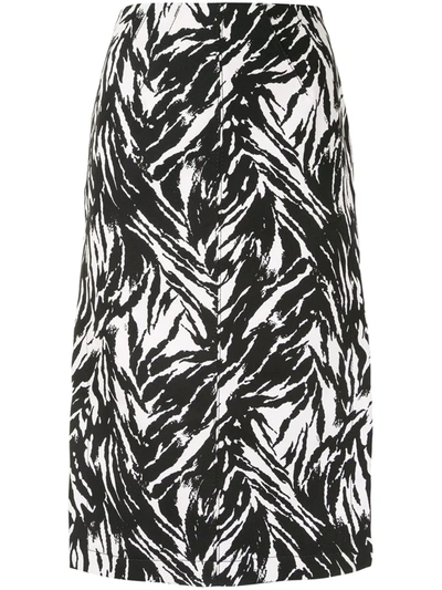 Shop N°21 Zebra-print Pencil Skirt In Black