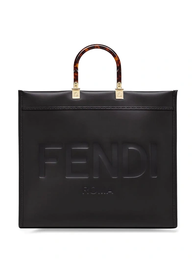 Shop Fendi Sunshine Tote Bag In Black