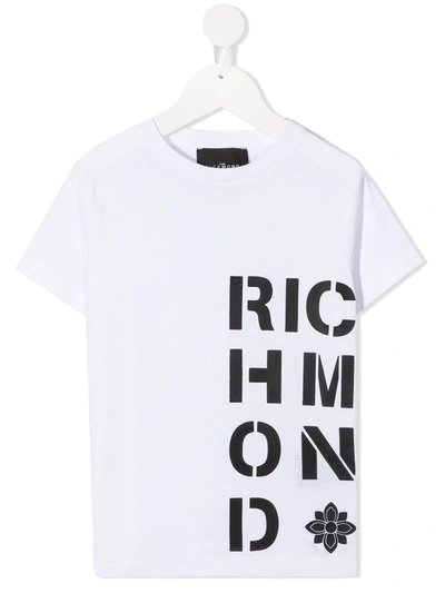 Shop John Richmond Junior Graphic Logo-print T-shirt In White