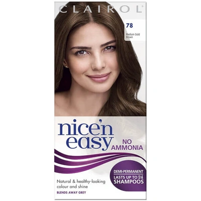 Clairol Nice'n Easy Semi-permanent Hair Dye With No Ammonia (various  Shades) - 78 Medium Gold Brown | ModeSens