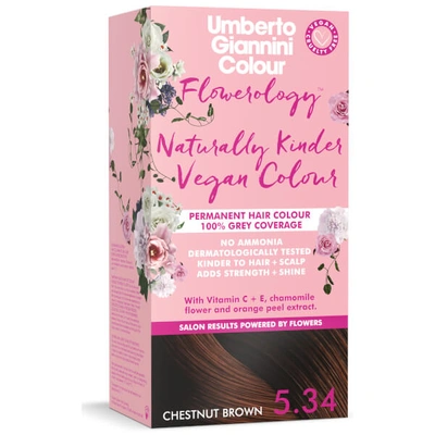 Shop Umberto Giannini Flowerology Naturally Kinder Colour - Chestnut Brown 5.34 195ml