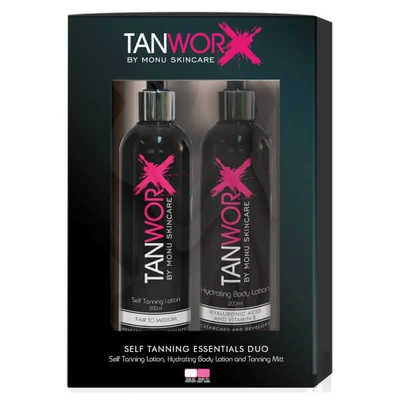 Shop Tanworx Tanning Essential Duo - Fair/medium (worth $70)