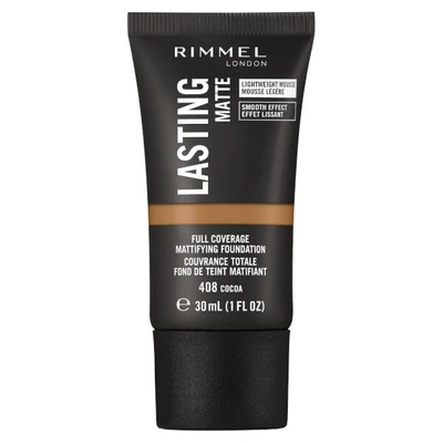 Rimmel London Lasting Matte Foundation 30ml (various Shades) - 408 Maple