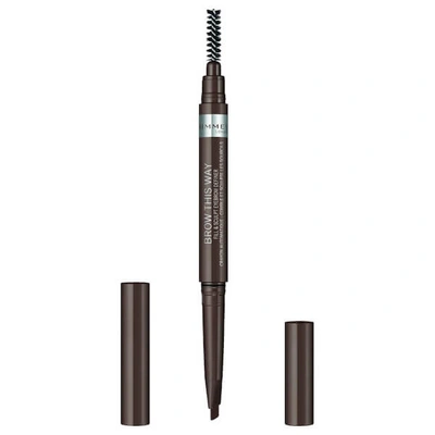 Shop Rimmel Brow This Way Fill And Sculpt Eyebrow Definer 0.4g (various Shades) - Medium Brown