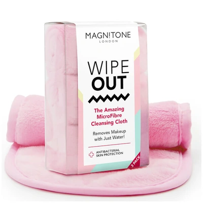 Shop Magnitone London Wipeout! Microfibre Cleansing Cloth With Antibacterial Protection - Pink (pack Of 3)