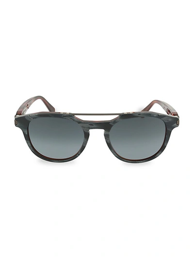 Shop Brioni 51mm Novelty Square Sunglasses In Brown Grey