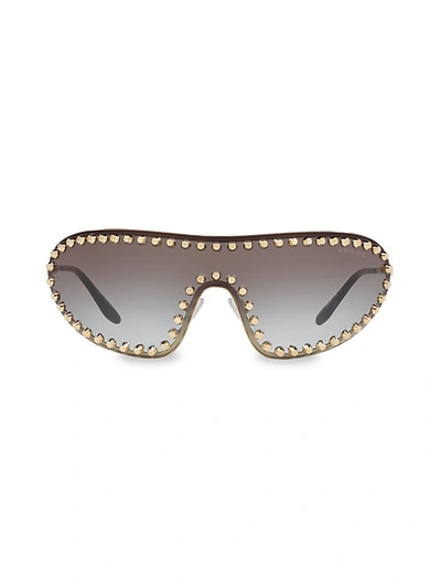 Shop Prada 70mm Shield Sunglasses In Pale Gold Grey