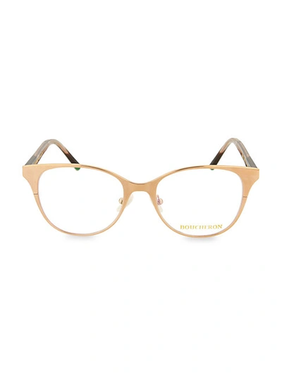 Shop Boucheron 51mm Round Optical Glasses In Gold Brown
