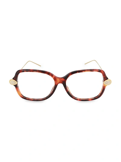 Shop Boucheron 54mm Square Optical Glasses In Havana Gold