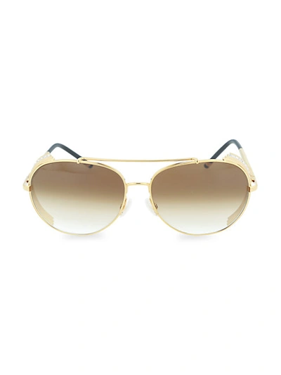 Shop Boucheron Women's 59mm Aviator Novelty Sunglasses In Gold