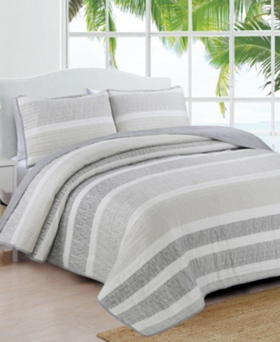 Shop American Home Fashion Estate Delray 3 Piece Quilt Set Full/queen In Gray