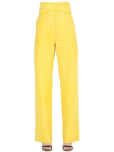 Loewe Nappa Leather Pants In Yellow