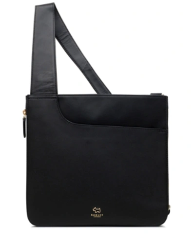 Shop Radley London Pocket Bag Zip-top Leather Crossbody In Black/gold
