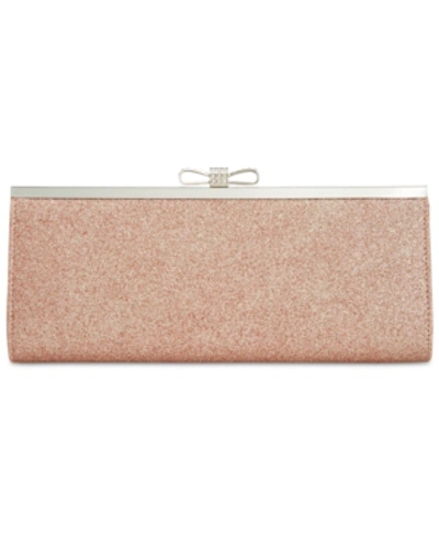 Shop Inc International Concepts Carolyn Glitter Clutch, Created For Macy's In Rose Gold/silver